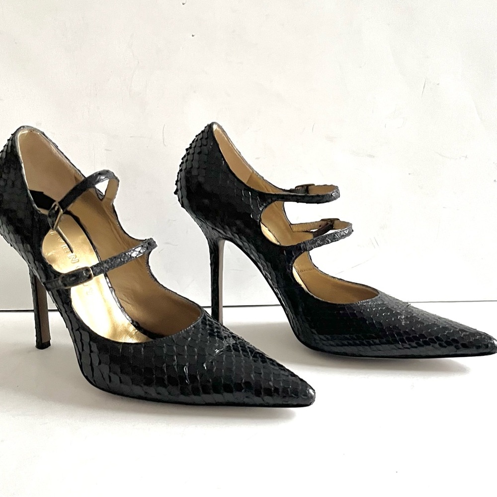 Givenchy Black Python Mary Jane Heels - image 1